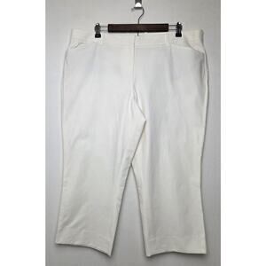 Lafayette 148 White Capri‎ Stretch Pants Chinos Women's Sz 16